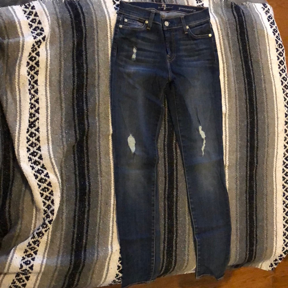 7 For All Mankind Dark Wash Denim Size 26 - Picture 2 of 5